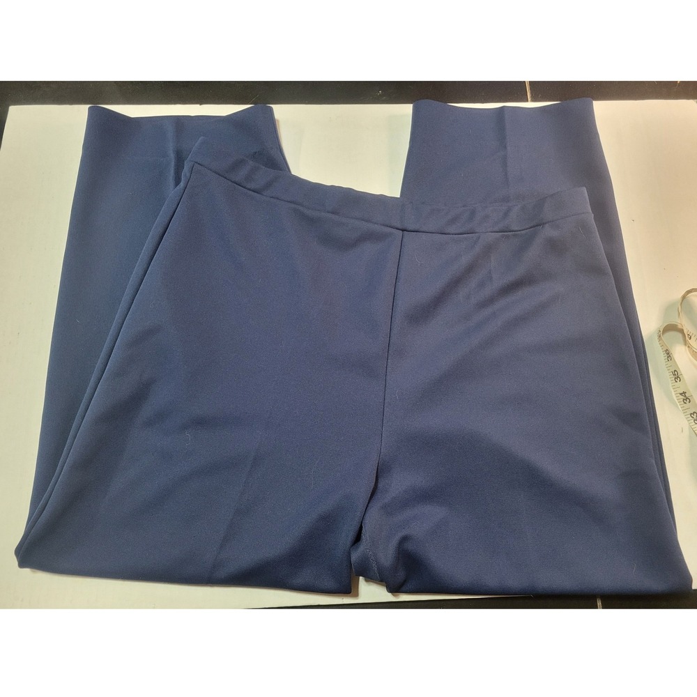 The‎ Season Ticket Vintage Navy Blue Elastic Waist Polyester Dress Pants Size 38